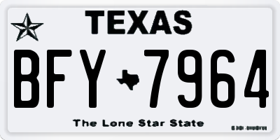 TX license plate BFY7964