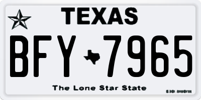 TX license plate BFY7965