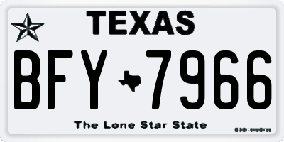 TX license plate BFY7966