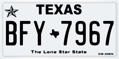 TX license plate BFY7967