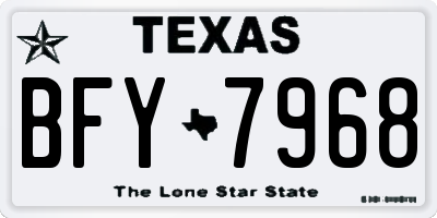 TX license plate BFY7968