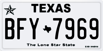 TX license plate BFY7969