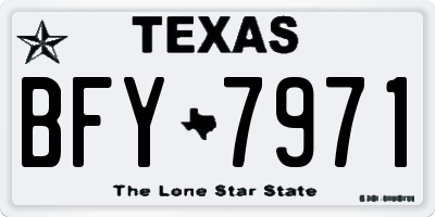 TX license plate BFY7971