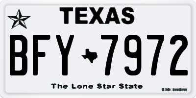 TX license plate BFY7972