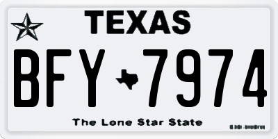 TX license plate BFY7974