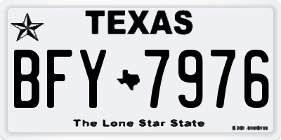 TX license plate BFY7976