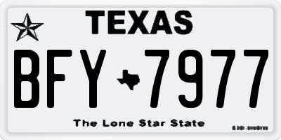 TX license plate BFY7977