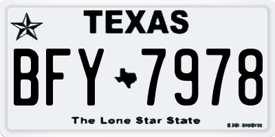 TX license plate BFY7978