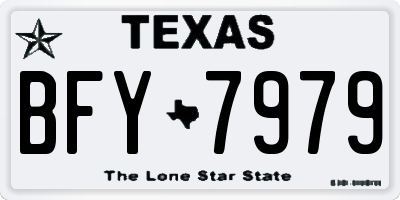 TX license plate BFY7979