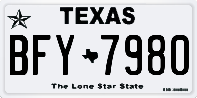TX license plate BFY7980