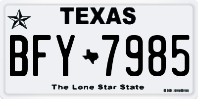 TX license plate BFY7985