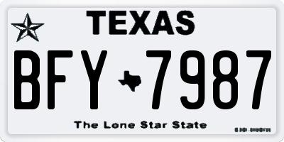 TX license plate BFY7987