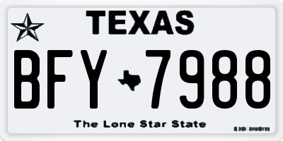 TX license plate BFY7988