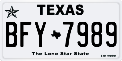 TX license plate BFY7989