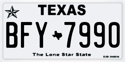 TX license plate BFY7990