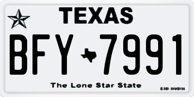 TX license plate BFY7991