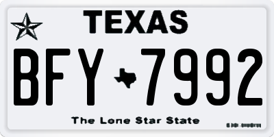 TX license plate BFY7992