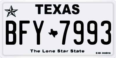 TX license plate BFY7993