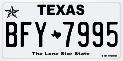 TX license plate BFY7995