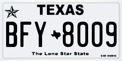 TX license plate BFY8009