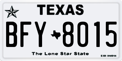 TX license plate BFY8015