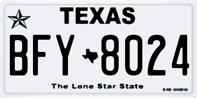 TX license plate BFY8024