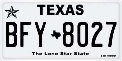TX license plate BFY8027