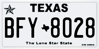 TX license plate BFY8028