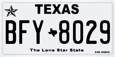 TX license plate BFY8029