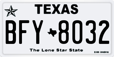 TX license plate BFY8032