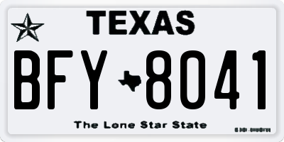 TX license plate BFY8041
