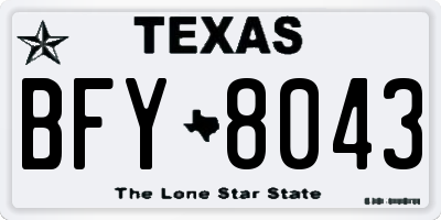 TX license plate BFY8043