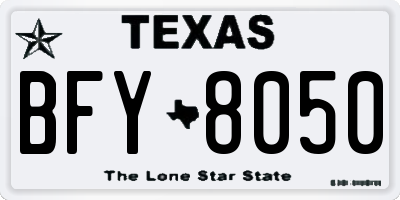 TX license plate BFY8050