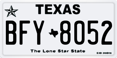 TX license plate BFY8052