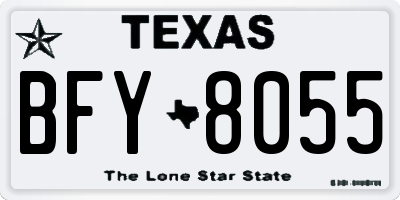 TX license plate BFY8055