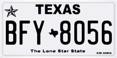 TX license plate BFY8056
