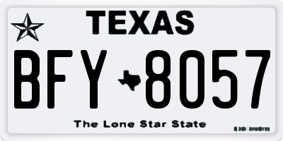 TX license plate BFY8057
