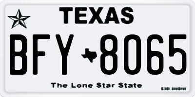 TX license plate BFY8065
