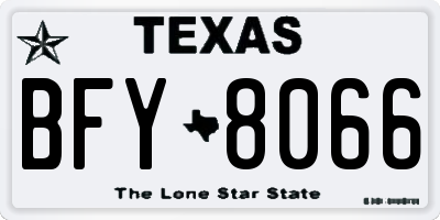 TX license plate BFY8066