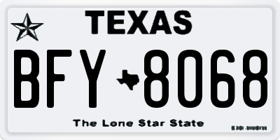 TX license plate BFY8068