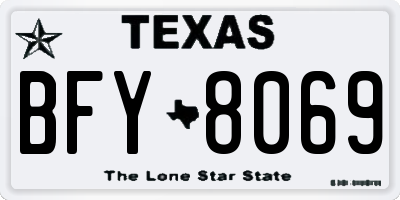 TX license plate BFY8069