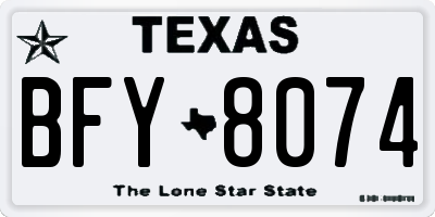 TX license plate BFY8074