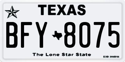 TX license plate BFY8075