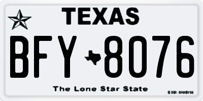 TX license plate BFY8076