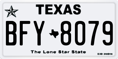 TX license plate BFY8079