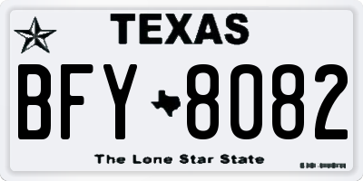 TX license plate BFY8082