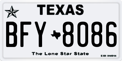 TX license plate BFY8086