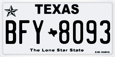 TX license plate BFY8093