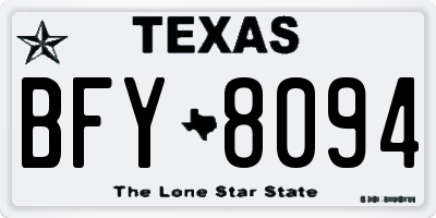 TX license plate BFY8094