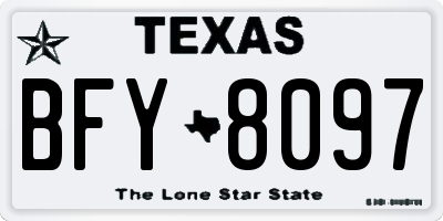 TX license plate BFY8097